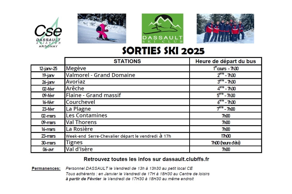 Le calendrier des sorties 2025 est dispo!!